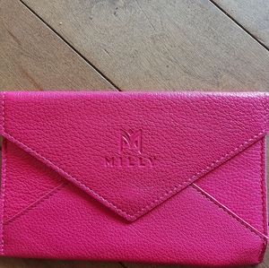 Milly pink leather envelope